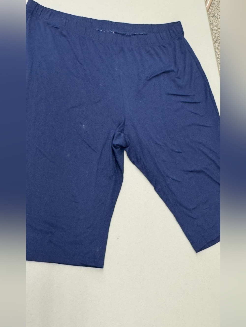 Navy Blue Women's Capris comfy plus size stretchy pants 4XL w Elastic waistband